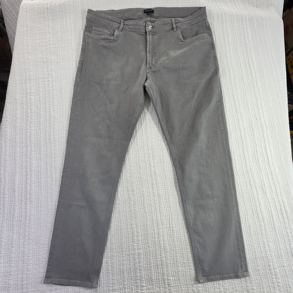 NWT Peter Millar Crown Crafted Fairfield Tailored Fit Grey Jeans 42x32 Stretch